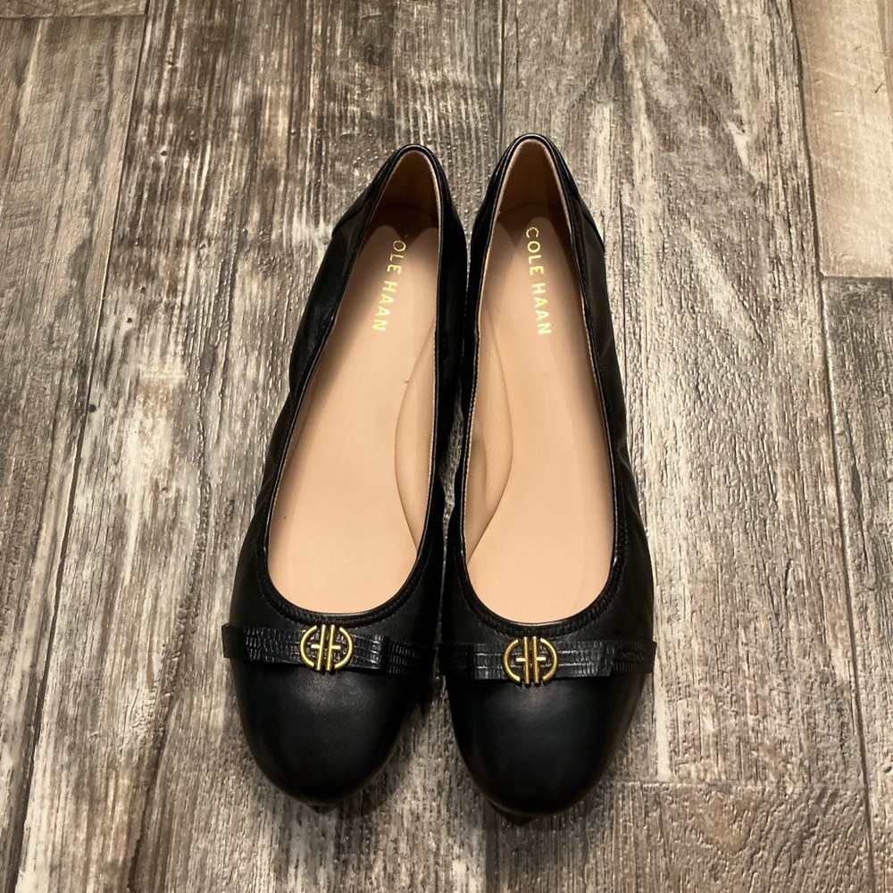 Cole Haan Women's Black Leather Ballet Flats Size 10